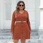 Women's Plus Size Button Deep V Stripe Dress