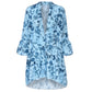 Women's printed button Ruffle shirt skirt