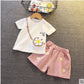 Fashion baby cartoon summer short sleeve suit