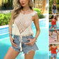 Round Neck Pullover Vest Hollow Out Strap