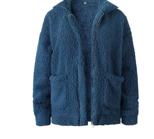 Manteau décontracté pour femme, automne-hiver, nouvelle collection Europe et États-Unis, manteau ample en laine et fourrure
