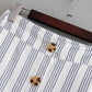 Jupe midi élégante à rayures pour femmes Vadim, boutons fendus sur le côté, coupe trapèze, streetwear décontracté, jupes mi-mollet BA018