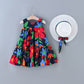 Robe d'été sans manches à col rond pour filles, couleur unie