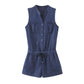 Denim jumpsuit with pockets