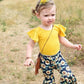 Two-piece chrysanthemum bell bottom pants