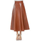PU Skirt Long Skirt High Waist Skirt