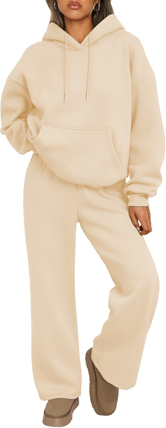 Autumn And Winter Casual Hooded Sweatshirt Oversized Wide-leg