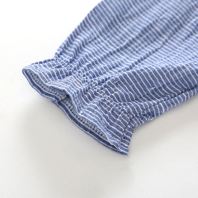 Robe chemise à manches longues et revers pour fille