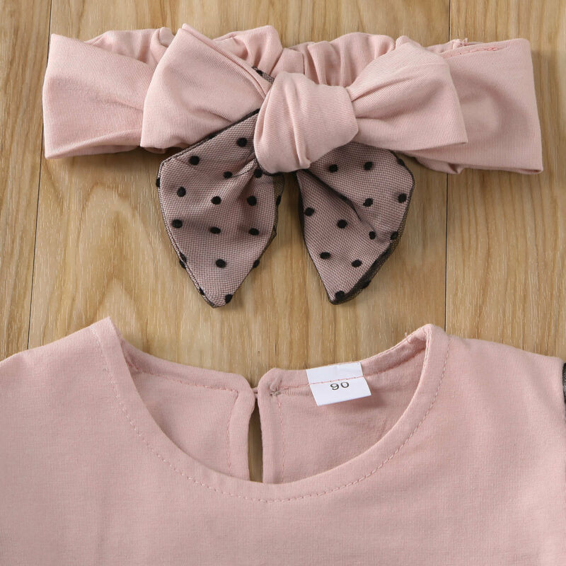 Ensemble haut à manches bouffantes et short pour fille