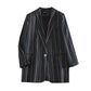 Temperament striped small suit suit women