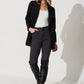 Women's Solid Color Suit Cardigan Large Lapel Suede Long Sleeve Coat