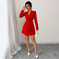 V-neck Backless Bow-knot Short Sleeve Mini Dress