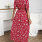 Women's Fashion Print Waist-Cinching Bubble Sleeve Dress