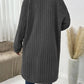 Manteau en laine à manches longues et revers en peluche pour femme