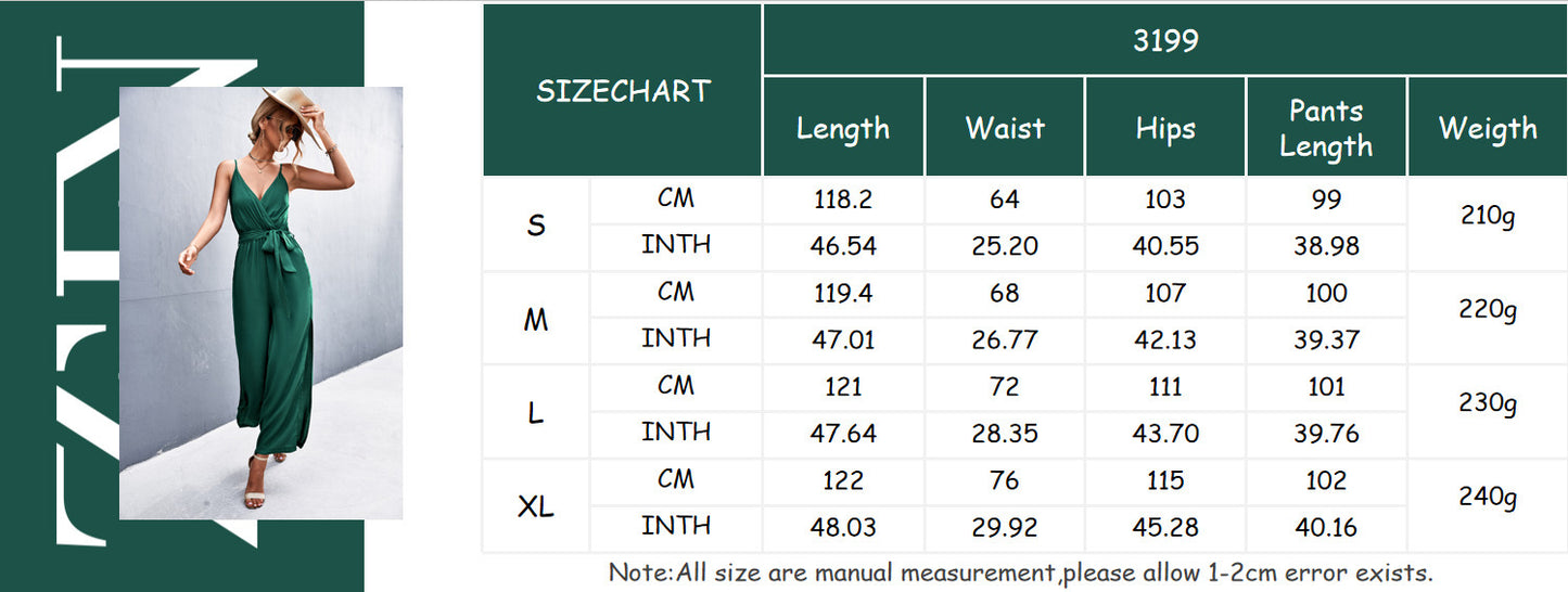 Women's Clothing New Sale V-neck Strap Split Jumpsuit