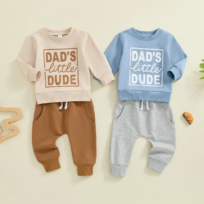 Ensemble sweat-shirt imprimé lettre pour enfants