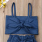 Girl's blouse with denim