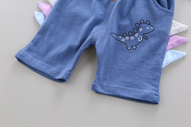 Baby Short-sleeved Cartoon Cotton Dinosaur Two-piece Suit