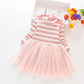 Striped long sleeve patchwork gauze dress