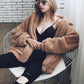 BF Wind Long Sleeve Pocket Casual Loose Plush Jacket