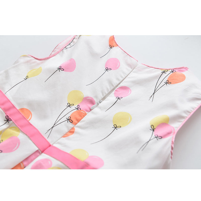 Girls' round neck sleeveless vest skirt