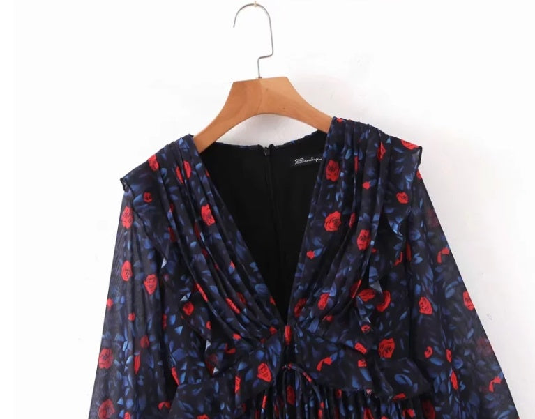Slim temperament print dress