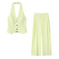 Spring New Fashion Hanging Collar Style Top Trousers Suit
