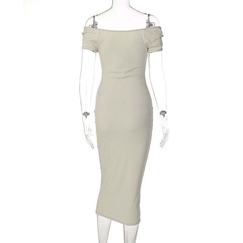 European And American Women's Clothing Art Tight One-step Dress