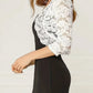Ladies' Vest Short Collarless Cardigan Top Solid Color Elegant Lace Shirt