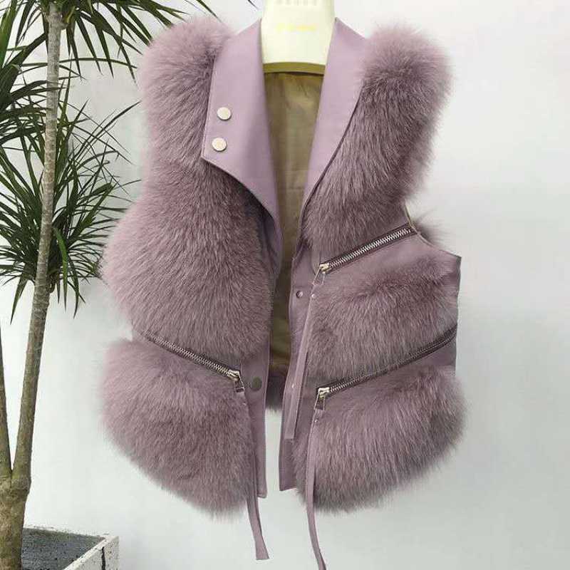 Women's Leather Vest Jacket Winter New Korean Version