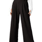 Women's Wide Leg Pants Elastic High Waist Waffle Knit Casual