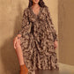 Women's Floral Print Bohemian V-neck Lace Dress
