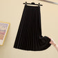 High Waist Pleated Mid-length Slimming A- Line Skirt