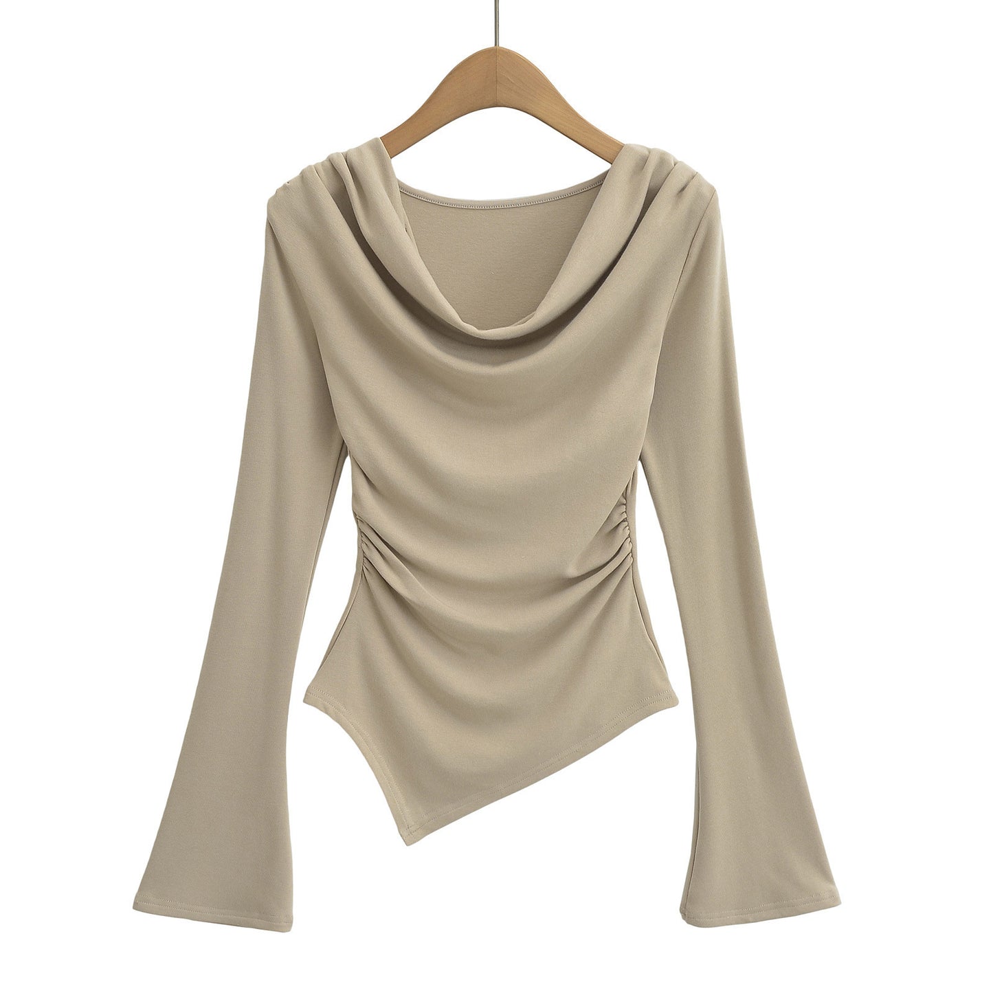 Women's American-style Off-shoulder Flared Long-sleeved Base