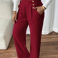 Draping Mop Casual Pants High Waist