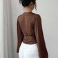 Light Mature Style New Long-sleeved Waist-cinching Belly-covering Shirt