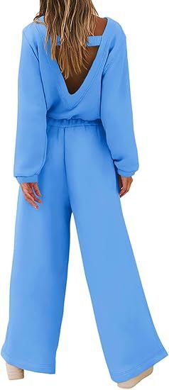 Combinaison pull dos nu à manches longues et couleur unie pour femme, style sport et loisirs, mode européenne et américaine
