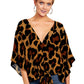 Spring And Summer New V-neck Short-sleeved Printed Loose Top Women's