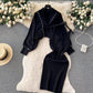 Women's Two-Piece Set V-Neck Slip Dress
