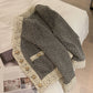 Female Thousand Bird Plaid Contrast Short Tweed Retro Coat