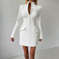 Women's Slim Waist Long Sleeve Stand Collar Dress