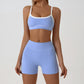 Spaghetti Strap Contrast Color Underwear Sling Yoga Clothes Tight Outdoor Sports Suit