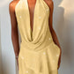 Women's Halter Solid Color Skirt Dress