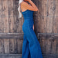 Denim Jumpsuit Women's Spaghetti Strap High Waist