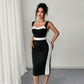 Women's Elegant Intellectual Style Contrasting-color Dress