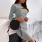 Chest Cutout Long Sleeve Slim Dress