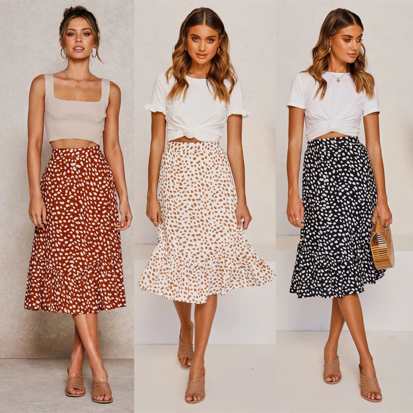 Women's leopard print skirt