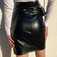 OFFICE EXECUTIVE BLACK FAUX LEATHER SKIRT