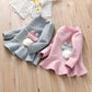 Girl princess dress fashion strip pattern autumn and winter