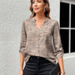 V-neck Printed 34 Sleeves Shirt